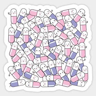 cute pills cartoon Sticker